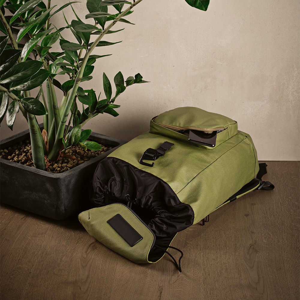 Copenhagen Laptop Rucksack 20L recy. Baumwolle 240 gsm  - Armeegrün