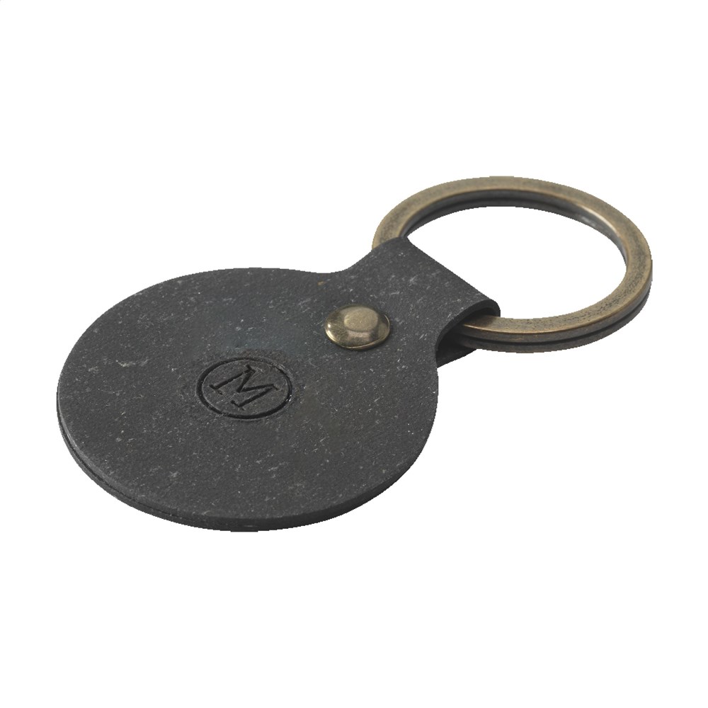 Recycled Leather Keyring Round Schlüsselanhänger